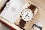 Longines Replica Watches Master Collection L2.628.5.78.7 White Dial Leather Strap 38.5mm
