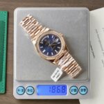 Rolex Day-Date Dial Blue Copies Watch Custom Weight 186Gram 18K Gold Wrapped 40mm - Image 2
