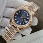 Rolex Day-Date Dial Blue Copies Watch Custom Weight 186Gram 18K Gold Wrapped 40mm - Image 3