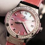 Hublot Classic Fusion Replica Watches Dial Mother Of Pearl Pink + Moissanite Diamonds 33mm - Image 9