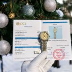 Rolex DateJust Replica Watch With Moissanite Diamonds Yellow Dial 31mm