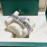 Rolex DateJust Replica Watch Moissanite Diamond Pink Dial 31mm - Image 3