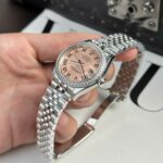 Rolex DateJust Replica Watch Women Dial Pink Bezel Diamonds CZ THB Factory 31mm - Image 4