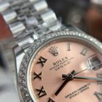Rolex DateJust Replica Watch Women Dial Pink Bezel Diamonds CZ THB Factory 31mm - Image 6