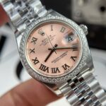 Rolex DateJust Replica Watch Women Dial Pink Bezel Diamonds CZ THB Factory 31mm - Image 5