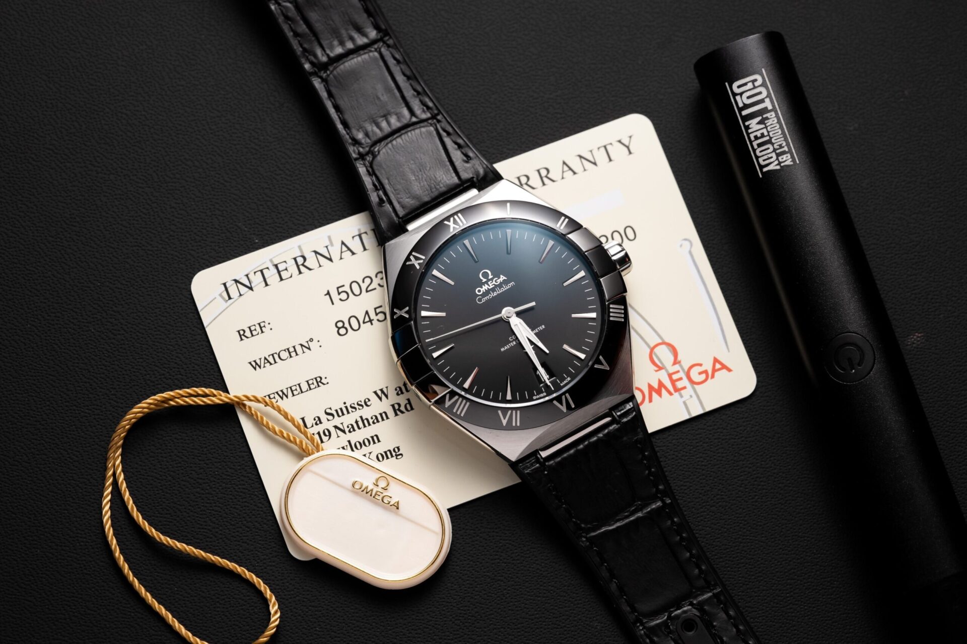 Dong-Ho-Omega-Constellation-Replica-11-Cao-Cap-Nhat-Nam-42mm-1-scaled-1.jpg Omega Constellation Replica Watch Black Dial Leather Strap 42mm - Image 1