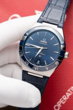 Omega Constellation Replica 11 Watch Blue Dial Leather Strap 41mm - Image 2