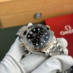 Omega Dial Black Copies Watches Seamaster Diver 300M Chronograph Demi Rose Gold N1 Factory 44mm - Image 5