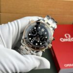 Omega Dial Black Copies Watches Seamaster Diver 300M Chronograph Demi Rose Gold N1 Factory 44mm - Image 3