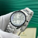 Omega Speedmaster Moonwatch Chronograph Imitation Watches Silver Dial Ceramic Bezel OM Factory 42mm - Image 3