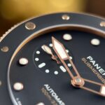 Panerai Submersible PAM974 Rose Gold Replica Watches Black Dial Leather Strap VS Factory 42mm - Image 6