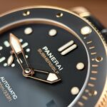 Panerai Submersible PAM974 Rose Gold Replica Watches Black Dial Leather Strap VS Factory 42mm - Image 5