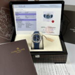 Patek Philippe Replica Watch Aquanaut 5168G Custom Moissanite Baguette Diamonds Blue Dial 42.2mm