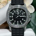 Patek Philippe Replica Watch Aquanaut 5069G Black Dial Custom Moissanite Diamonds 35.6mm - Image 2
