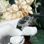 Patek Philippe Replica Watch Aquanaut 5069G Black Dial Custom Moissanite Diamonds 35.6mm - Image 4