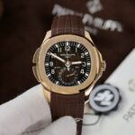 Patek Philippe Aquanaut 5164R Knock Off Watches Brown Dial Rubber Strap PPF Factory 40.8mm