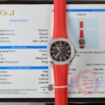 Patek Philippe Aquanaut 5167 Red Replica Watches Moissanite Diamonds Baguette 40mm