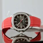 Patek Philippe Aquanaut 5167 Red Replica Watches Moissanite Diamonds Baguette 40mm - Image 4