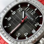 Patek Philippe Aquanaut 5167 Red Replica Watches Moissanite Diamonds Baguette 40mm - Image 5