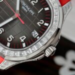 Patek Philippe Aquanaut 5167 Red Replica Watches Moissanite Diamonds Baguette 40mm - Image 7