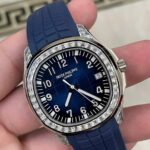 Patek Philippe Replica Watches Aquanaut 5168G Blue Rubber Strap GR Factory 42mm