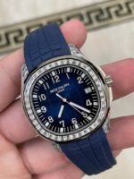 Patek Philippe Replica Watches Aquanaut 5168G Blue Rubber Strap GR Factory 42mm