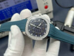 Patek Philippe Aquanaut 5268G Imitation Watches Charcoal Blue Dial Rubber Strap PPF Factory 38.8mm - Image 4