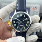 Patek Philippe Replica Watches Calatrava Pilot Travel Time 5524G Blue Dial Leather Strap 42mm