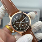 Patek Philippe Best Replica Watches Calatrava Pilot Travel Time 5524R Brown Dial Leather Strap 42mm - Image 2