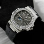 Patek Philippe Copies Watches Nautilus 5724 Gray Dial Leather Strap PPF Factory 40mm - Image 3