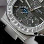 Patek Philippe Copies Watches Nautilus 5724 Gray Dial Leather Strap PPF Factory 40mm - Image 5