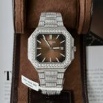 Patek Philippe Cubitus 5821 Dial Brown Replica Watch Full Diamonds Moissanite Hong Kong 45mm - Image 2