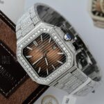 Patek Philippe Cubitus 5821 Dial Brown Replica Watch Full Diamonds Moissanite Hong Kong 45mm - Image 3