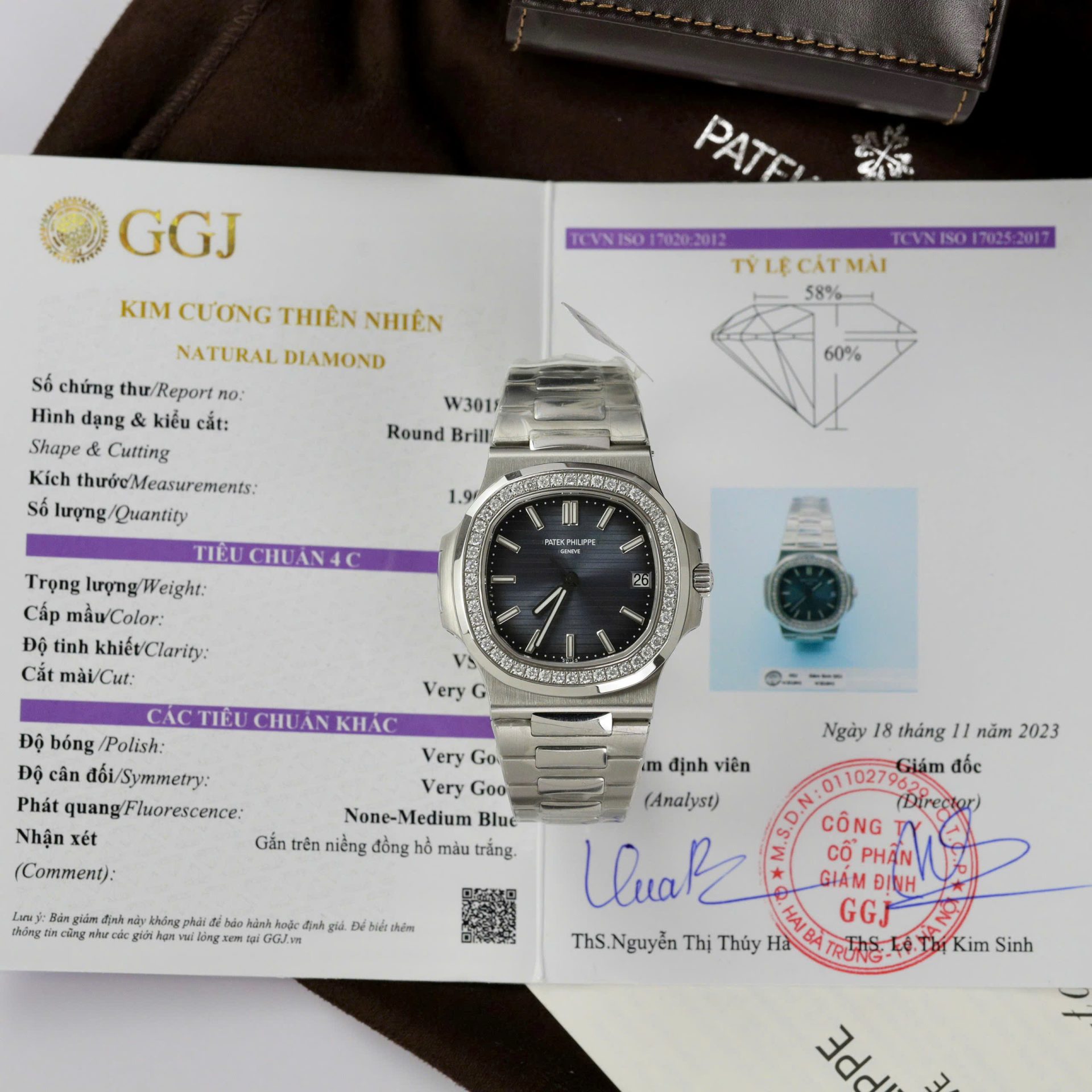 Dong-Ho-Patek-Philippe-Nautilus-5711-Mat-Xanh-Che-Tac-Vien-Dinh-Kim-Cuong-Tu-Nhien-40mm-1.jpg Patek Philippe Nautilus 5711 Blue Dial Copies Watch Diamonds Natual Custom 40mm - Image 1