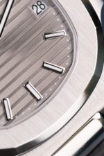 Patek Philippe Nautilus 5711 Luxury Fake Watches Gray Dial Leather Strap BBF Factory 40mm - Image 7