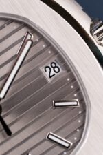 Patek Philippe Nautilus 5711 Luxury Fake Watches Gray Dial Leather Strap BBF Factory 40mm - Image 6