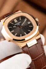 Patek Philippe Nautilus 5711R Best Fake Watches Gray Dial Leather Strap BBF Factory 40mm - Image 4