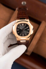 Patek Philippe Nautilus 5711R Best Fake Watches Gray Dial Leather Strap BBF Factory 40mm - Image 2