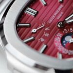 Patek Philippe Nautilus 5712 Fake Watches Cherry Dial Metal Strap GR Factory 40mm - Image 4