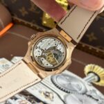 Patek Philippe Nautilus 5712R Replica Watches Gray Dial Leather Strap Engraving Machine PPF Factory 40mm - Image 9
