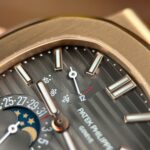 Patek Philippe Nautilus 5712R Replica Watches Gray Dial Leather Strap Engraving Machine PPF Factory 40mm - Image 4