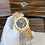 Patek Philippe Nautilus 5712R Imitation Watches Gray Dial Metal Wire Engraving Machine PPF Factory 40mm - Image 2