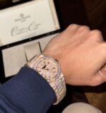 Patek Philippe Best Replica Watch Nautilus 5719 Gold Wrapped & Moissanite Diamonds Custom 40mm - Image 7