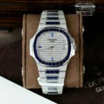 Patek Philippe Nautilus 5719 Best Copies Watch Diamonds Moissanite & Sapphire Baguette Custom 40mm - Image 2