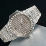 Patek Philippe Clone Watch Nautilus 5719 Full Diamonds Baguette 40mm