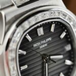 Patek Philippe Nautilus 5723 Gray Dial Replica Watches Diamonds Moissanite Baguette Custom 40mm - Image 5