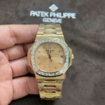 Patek Philippe Nautilus 5723 Replica Watches Custom Solid Rose Gold 18K And Diamonds Natural 40mm