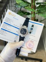 Patek Philippe Replica Watch Nautilus 5724 Custom Moissanite Diamonds Leather Strap 40mm