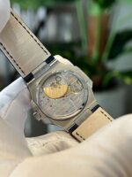 Patek Philippe Replica Watch Nautilus 5724 Custom Moissanite Diamonds Leather Strap 40mm - Image 7