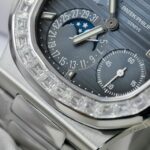 Patek Philippe Nautilus 5724G Refined Dial Copies Watch Custom Diamonds Moissanite Baguette 40mm - Image 6